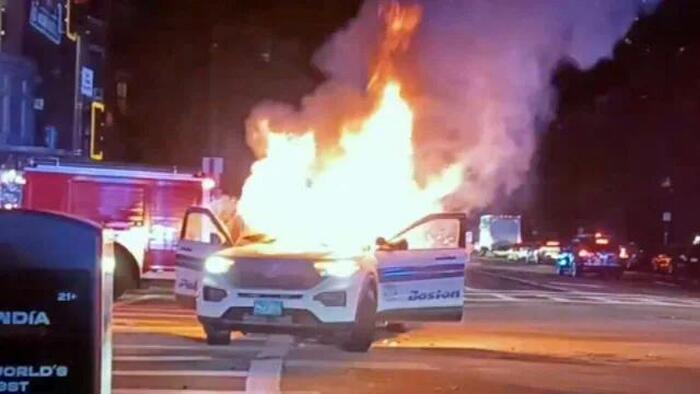 NextImg:All Hell Broke Out In Boston As Police Cruiser Torched In 'Premeditated' Attack On Cops: Union Chief