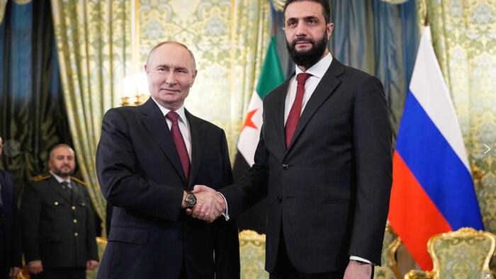 NextImg:Syria's Sharaa Meets With The Man Who Spent 9 Years Bombing Him