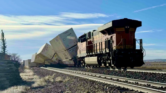 High-Winds Derail Freight Train In Wyoming