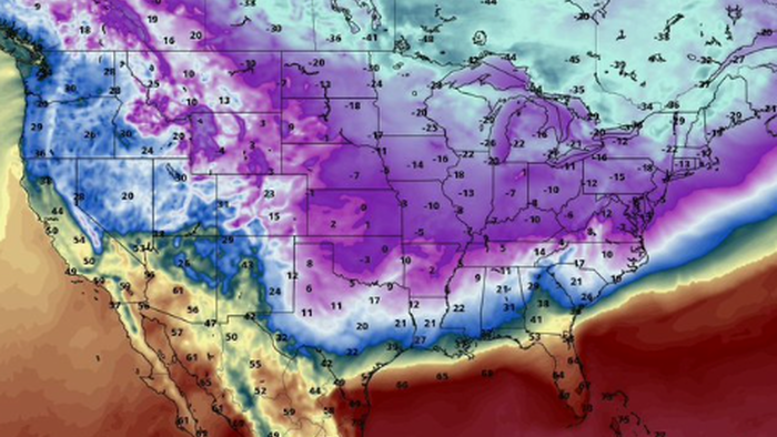 NatGas Futs Erupt As Arctic Air Invasion Penetrates Deep Into US South