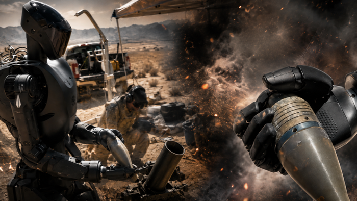 zerohedge.com - Tyler Durden - Watch: Humanoid Warbot Live-Fires Mortars At Vegas Test Range