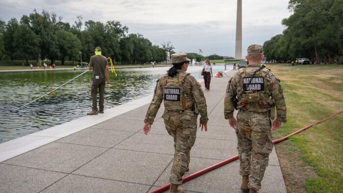 National Guard Stationed At Lincoln Reflecting Pool After Multiple Sabotage Attempts