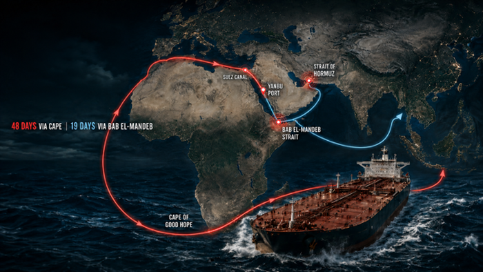 Oil Tanker Makes Red Sea U-Turn After Houthi Threats, Reroutes Around Africa In Costly Transit