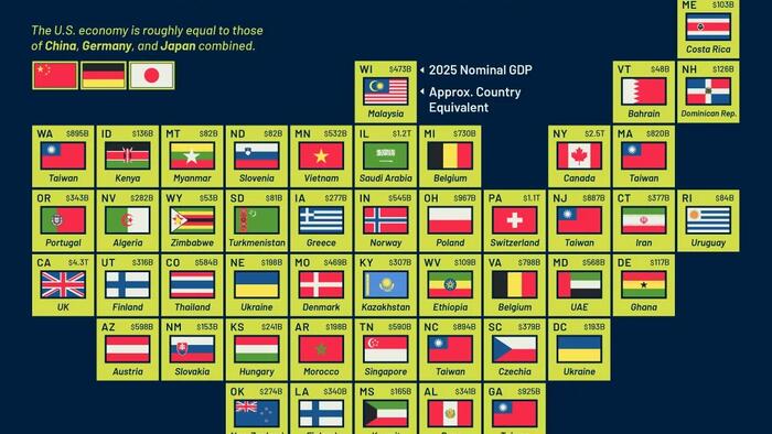 zerohedge.com - Tyler Durden - Visualizing Every US State's Economy Matched To A Country