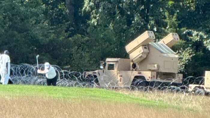 Trump Golfs Under Missile Shield As Avenger Guards Bedminster Fairway