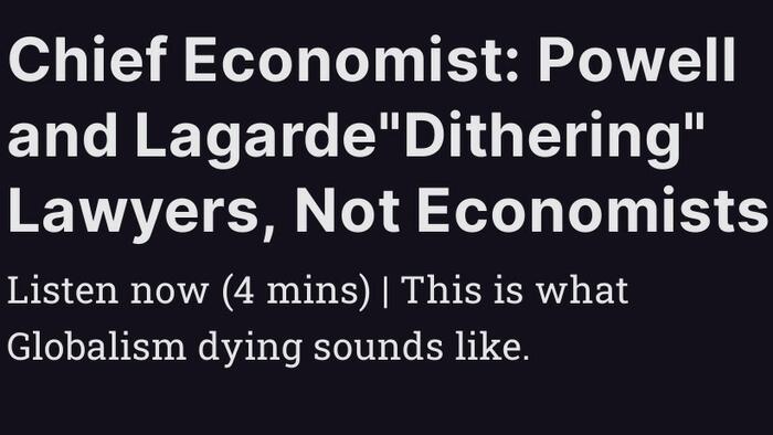 Bank Economist: Powell and Lagarde "Dithering" Lawyers, Not Economists. - Vimarsana News