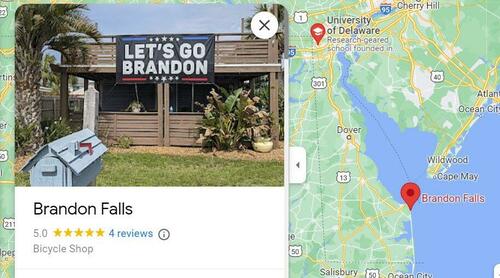 Oh the Irony! - Place Where Biden Face-Planted Off Bike Is Named 'Brandon Falls' On Google Maps 2022-07-19_04-47-36