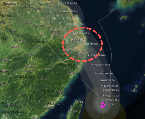 Typhoon Barrels Towards Asia’s Largest Container Port