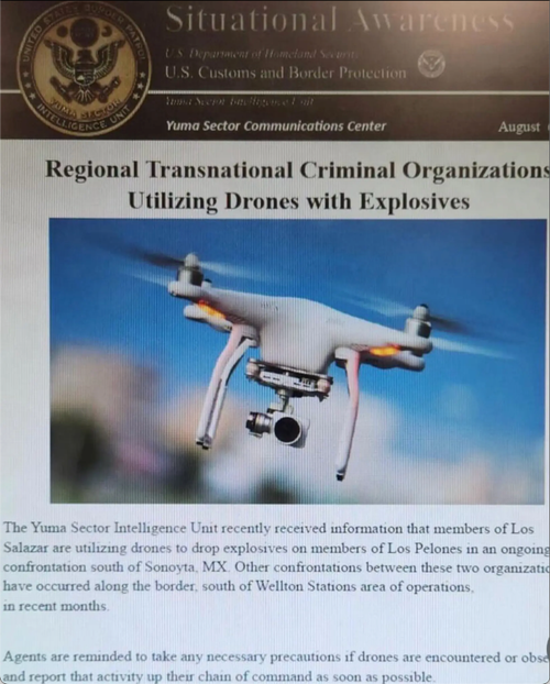 ​Cartel Drones Fly With Explosives Near Southern Border  – Tyler Durden