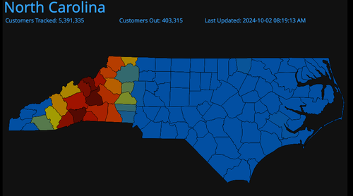 Grid Apocalypse Hits Carolinas: 360 Substations Down, Power Restoration Could Take “Months”