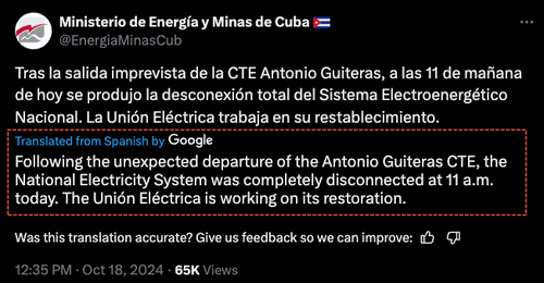 Communism Failure: Cuba Paralyzed By Massive Power Blackout