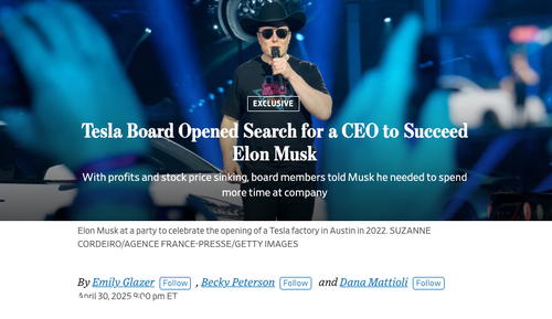 ”Extremely Bad Breach Of Ethics”: Elon Musk Blasts Wall Street Journal’s CEO Search Report – Tyler Durden