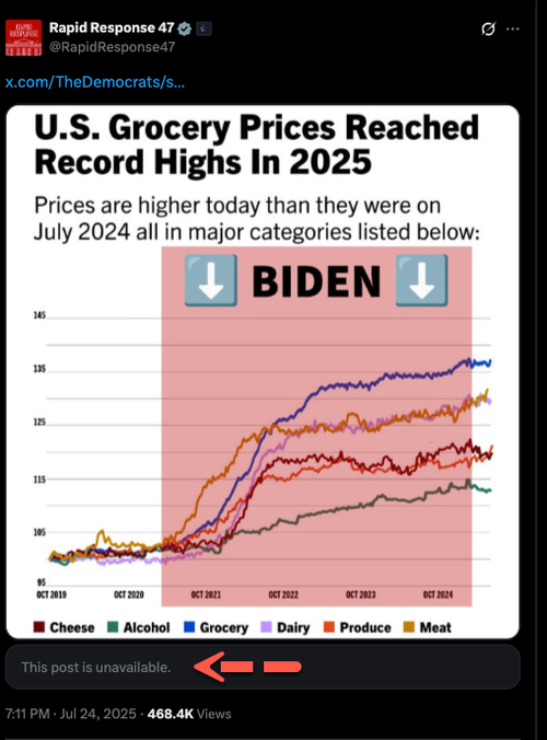 Democratic Party Deletes X Post Accidentally Spotlighting Bidenflation thumbnail