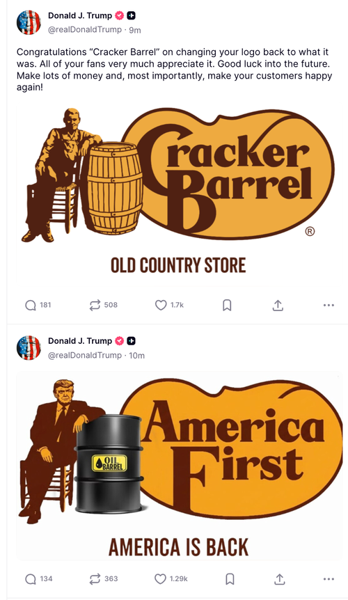 Cracker Barrel Nukes Woke Logo, Brings Back Cracker Barrel Nukes Woke Logo, Brings Back
