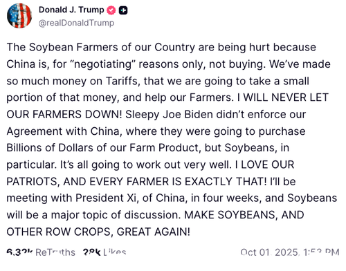 Trump Plans Up To $14 Billion Farm Bailout Amid China Pivot To Brazil, WSJ Says thumbnail