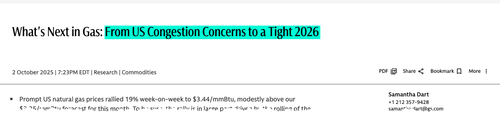 Goldman On NatGas: “From US Congestion Concerns To Tight 2026” 