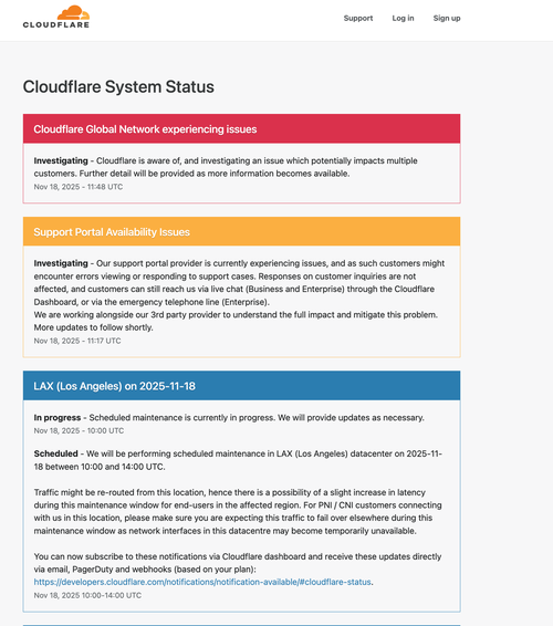 Cloudflare Suffers Network Disruptions, Multiple Customers Impacted