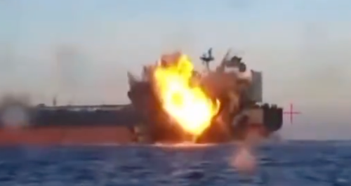 Ukraine Releases Footage Of Kamikaze Drone Boats Striking Russian Shadow-Fleet Tankers