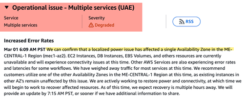 Amazon Warns Of "Degraded" AWS Service In UAE After "Power Issues" Amid Middle East Conflict