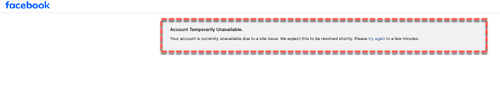 "Account Temporarily Unavailable": Facebook Outages Reported In U.S.