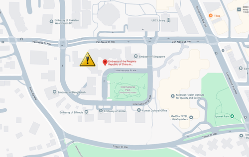 Why Is China's Embassy In D.C. Hardening Security Perimeter With Barbed Wire