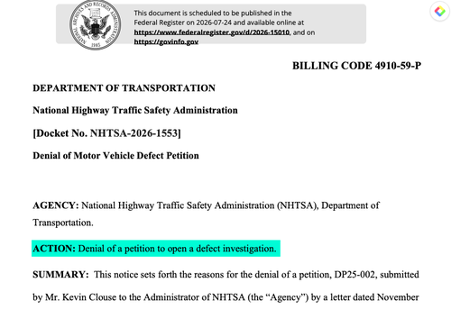 NHTSA Begins Work On New Car Door-Handle Rules After Bloomberg's Tesla Report