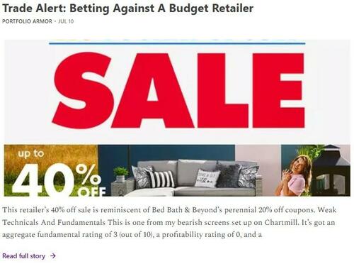 Our post on betting against Big Lots