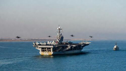 The USS Abraham Lincoln strike force in the Persian Gulf