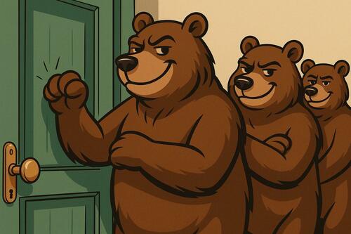 Smug bears knocking at the door.