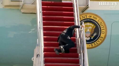 Biden falling on the steps to Air Force One