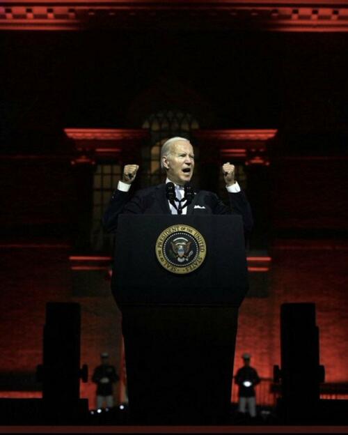 President Biden giving a speech in Philadelphia on September 1st. 