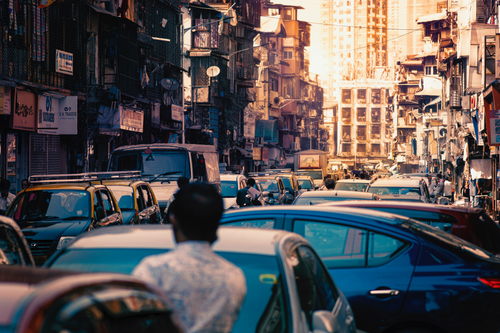 A street scene in Mumbai.