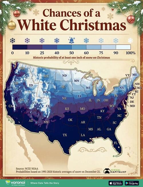 Mapping The Chances Of A White Christmas
