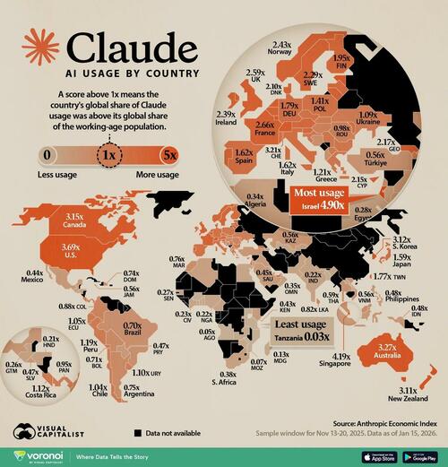 Israel Dominates Claude AI Usage Around The World