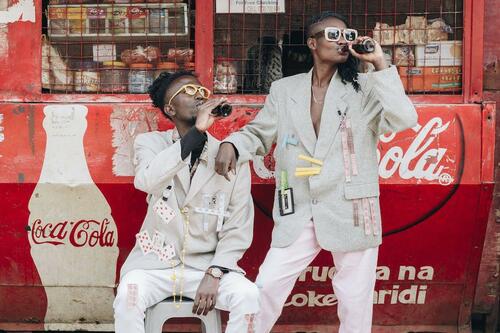 Africans drinking Coke