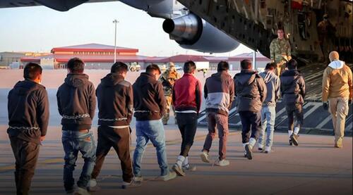 An ICE deportation flight.