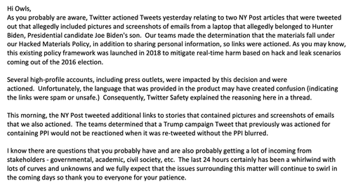 Elon Musk Releases THE TWITTER FILES: How Twitter Collaborated With "The Biden Team" To Cover Up The Hunter Laptop Story FjBDehFWAAAJT5S
