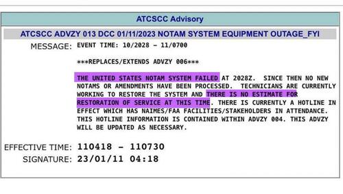 Flights Across US Affected After FAA Computer System “Failed”