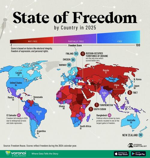 Visualizing The State Of Freedom Around The World thumbnail