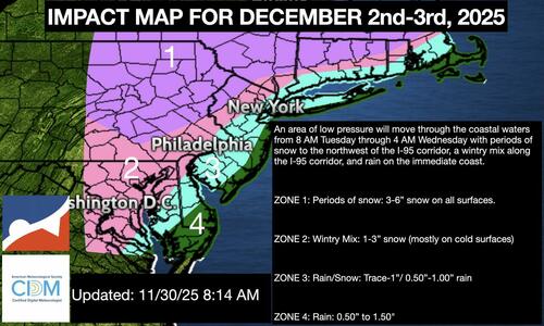 First Snow-Storm For I-95 Cities Forecasted This Week