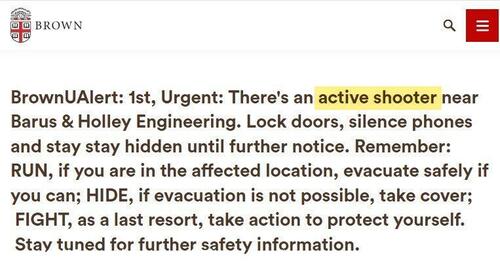 Shooting Reported At Brown University In Rhode Island