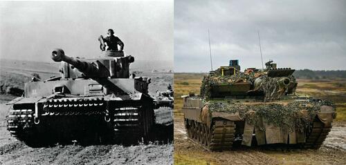 German tanks in Kursk, then and now.