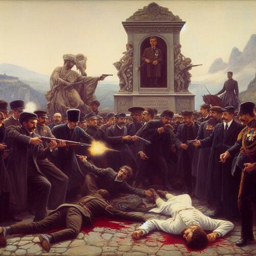DALL-E's riff on the assassination of Franz Ferdinand. 