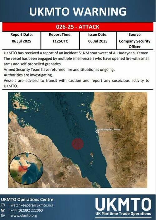 Merchant Ship Attacked With RPGs In Southern Red Sea Chokepoint thumbnail