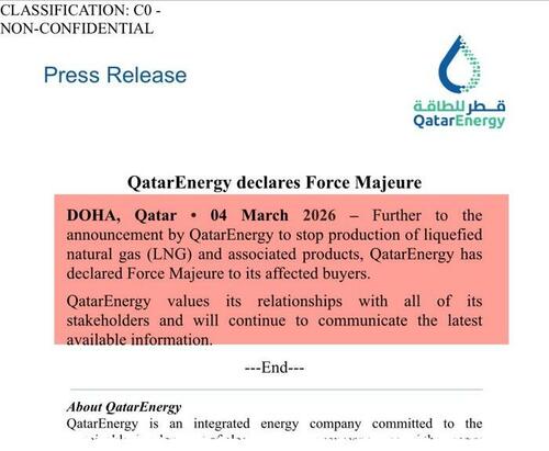QatarEnergy Declares Force Majeure As One-Fifth Of Global LNG Supply Goes Dark