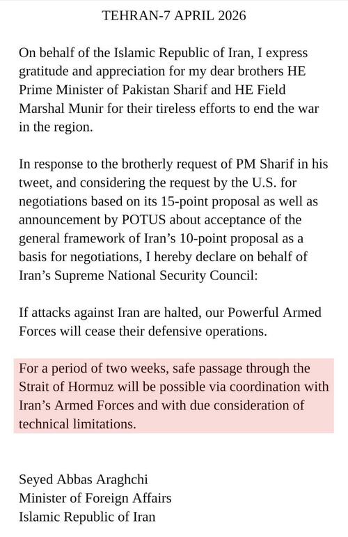 US, Iran, Israel Agree To 2-Week Ceasefire; Tehran Will Allow Safe Passage Via Hormuz For Two Weeks