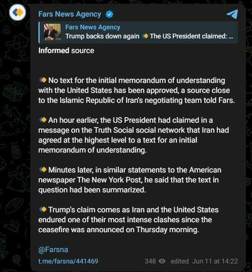 Trump Claims Iran Deal ‘Pretty Much All Wrapped Up’ – FARS Says Nothing Approved