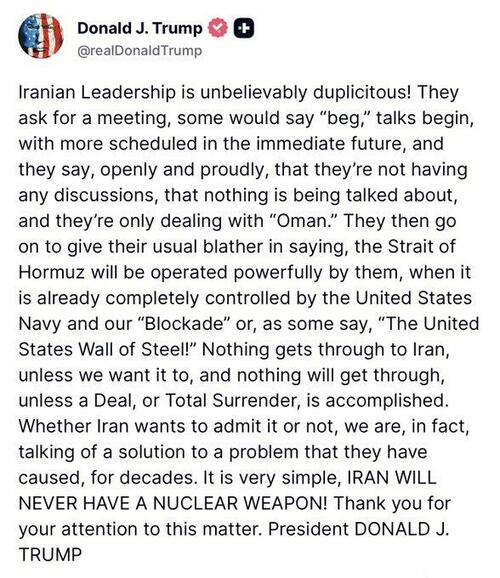 Trump Unloads On 'Duplicitous' Iran, Claims Secret Talks Despite Tehran's Public Rejection