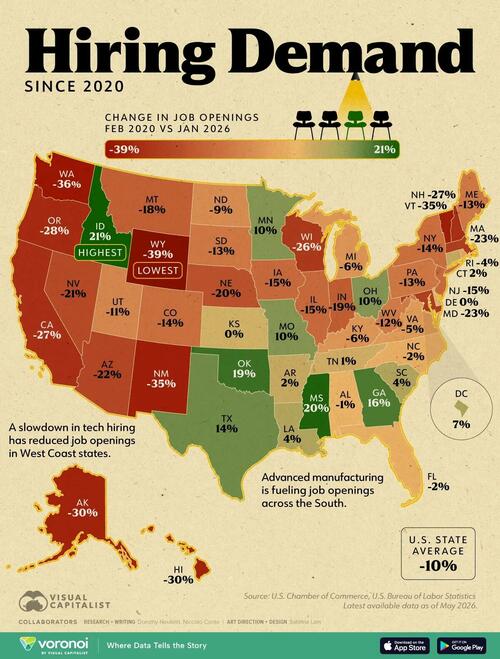America's Hiring Map Has Flipped Since 2020