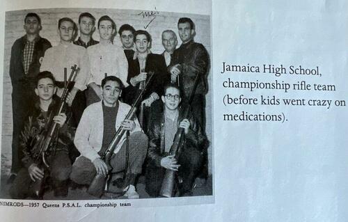 Michael Savage's high school rifle club in 1957. 